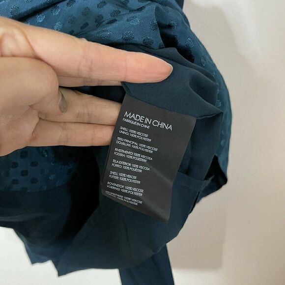 NEW! Club Monaco Blue teal Square Neck Archmand Mini dotted Dress size 4 $195 - Picture 2 of 7